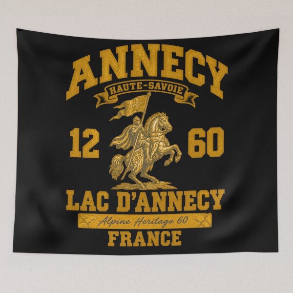 Item preview, Annecy France Knight Alpine Heritage Vintage Varsity Design designed and sold by Yellowriversss.