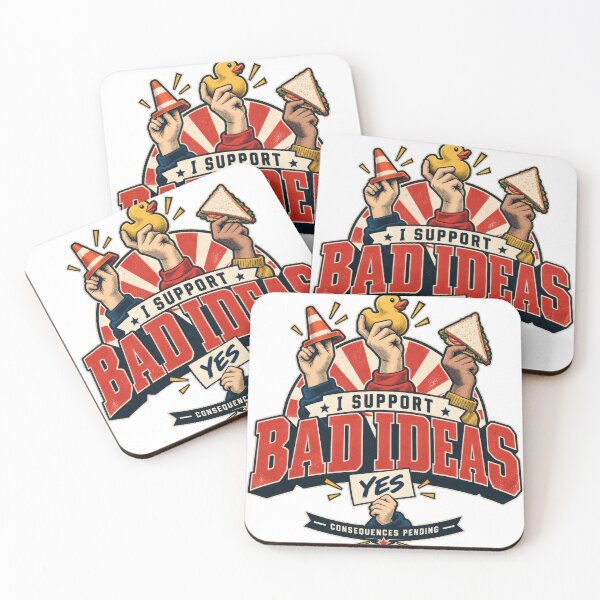 Item preview, I Support Bad Ideas Funny Chaos Humor Design designed and sold by Trendy-Artistry.