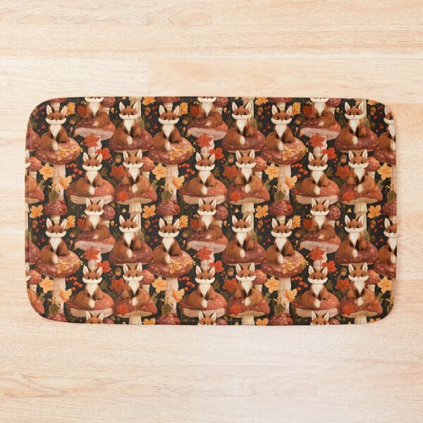 Item preview, Cute Autumn Fox Mushroom Forest Pattern designed and sold by NicolasGlowArt.
