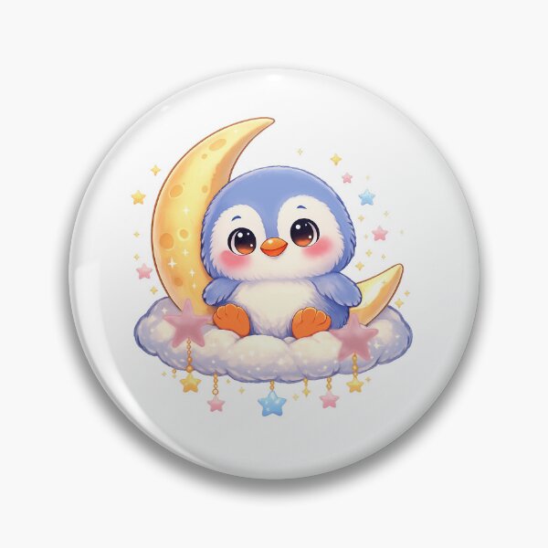 Item preview, Dream penguin on a cloud moon – gentle celestial peace designed and sold by Herzbaumatelier.