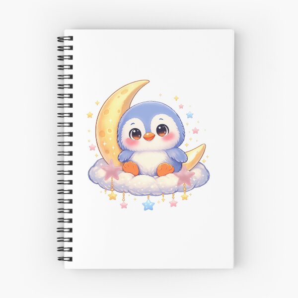 Item preview, Dream penguin on a cloud moon – gentle celestial peace designed and sold by Herzbaumatelier.