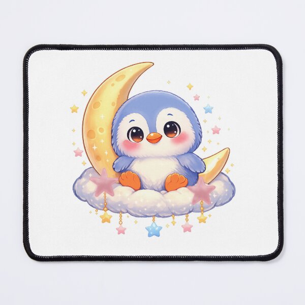 Item preview, Dream penguin on a cloud moon – gentle celestial peace designed and sold by Herzbaumatelier.