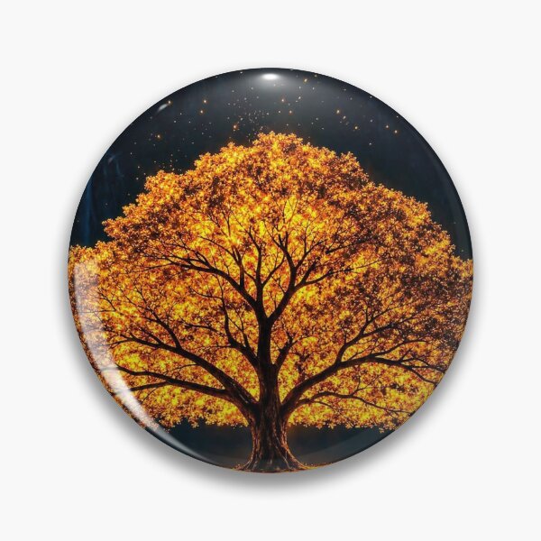 Item preview, Golden Glowing Tree on Hill at Night designed and sold by Jeniej.