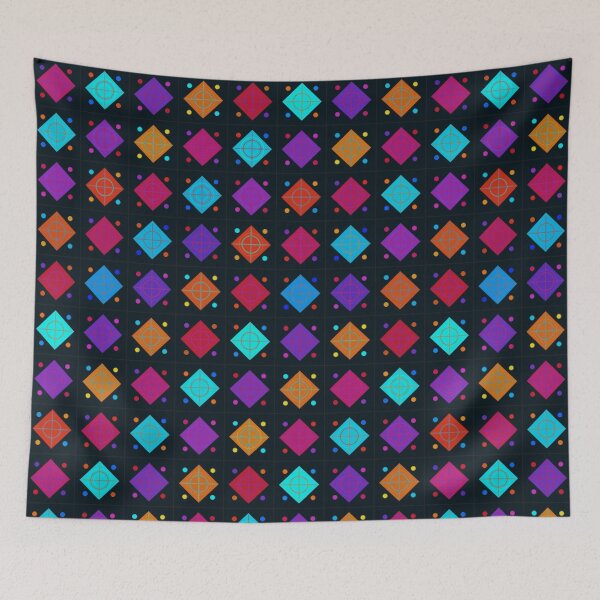 Item preview, Retrowave Diamond Grid Synthwave Neon Geometric Seamless Pattern designed and sold by KungPowUnicorn.