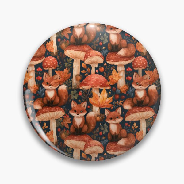 Item preview, Cute Fox Mushroom Autumn Forest Pattern designed and sold by NicolasGlowArt.