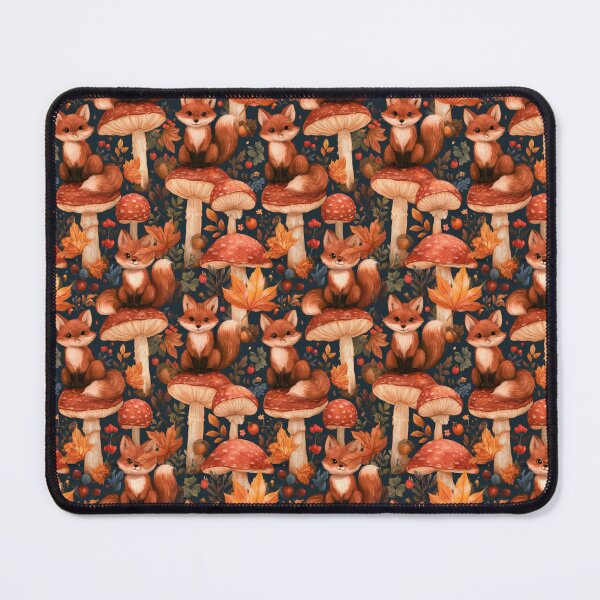 Item preview, Cute Fox Mushroom Autumn Forest Pattern designed and sold by NicolasGlowArt.