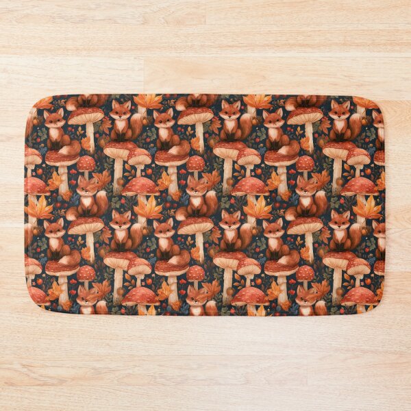Item preview, Cute Fox Mushroom Autumn Forest Pattern designed and sold by NicolasGlowArt.