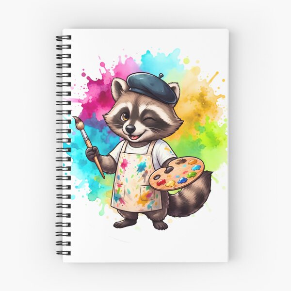 Item preview, Jimothy The Artist Cute Raccoon Painting Beret Watercolor Sticker designed and sold by BS Creations.