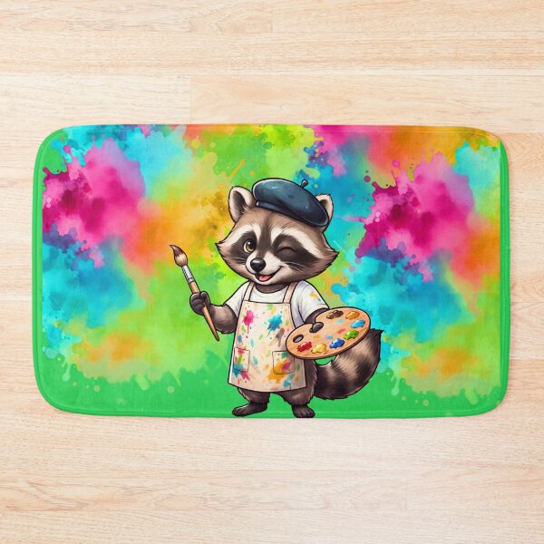 Item preview, Jimothy The Artist Cute Raccoon Painting Beret Watercolor Sticker designed and sold by BS Creations.