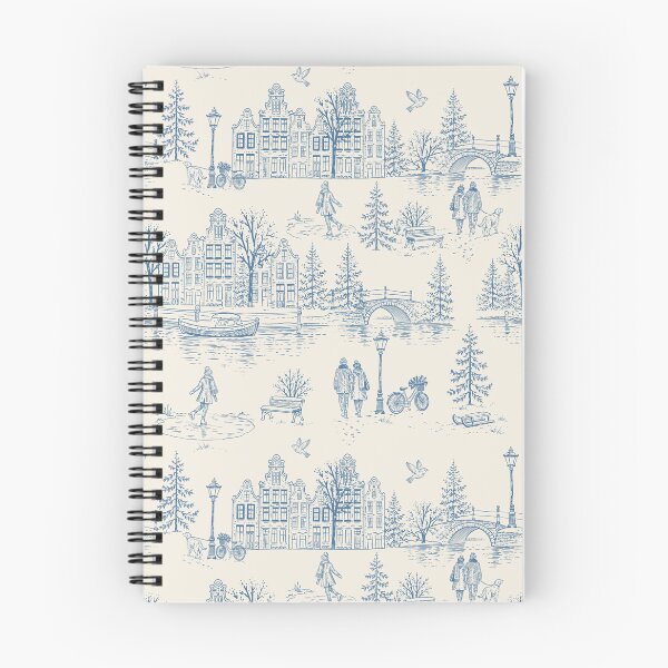 Item preview, Modern Toile of Winter Wonderland of Amsterdam Canals  designed and sold by Studio Pico.