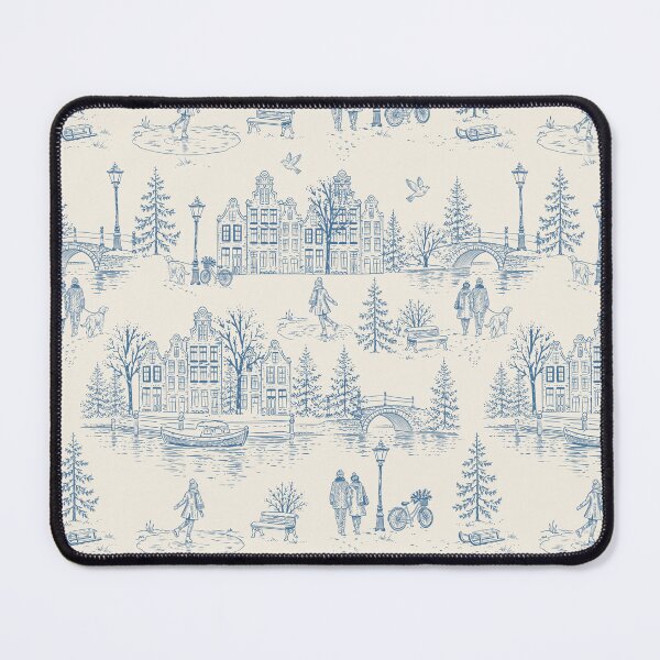 Item preview, Modern Toile of Winter Wonderland of Amsterdam Canals  designed and sold by Studio Pico.