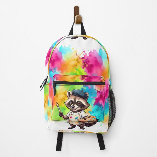 Item preview, Jimothy The Artist Cute Raccoon Painting Beret Watercolor Sticker designed and sold by BS Creations.