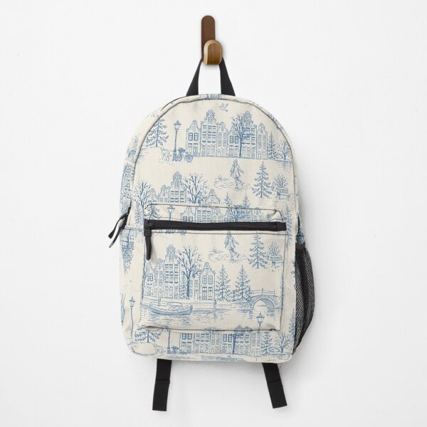 Item preview, Modern Toile of Winter Wonderland of Amsterdam Canals designed and sold by Studio Pico.