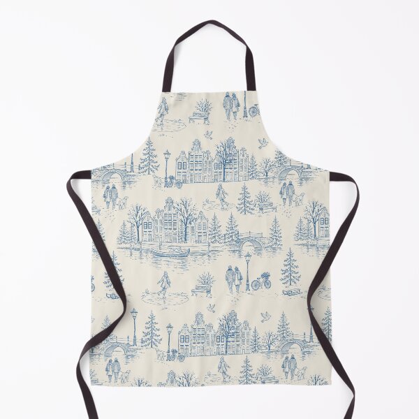 Item preview, Modern Toile of Winter Wonderland of Amsterdam Canals designed and sold by Studio Pico.