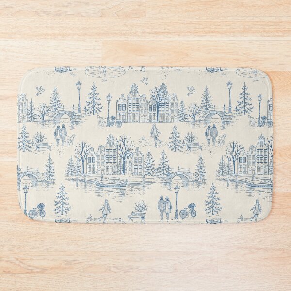 Item preview, Modern Toile of Winter Wonderland of Amsterdam Canals  designed and sold by Studio Pico.