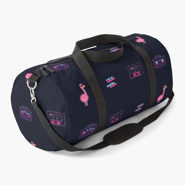 Item preview, Retrowave Mega Mix 80s Synthwave Cassette Flamingo Micro Icon Seamless Pattern designed and sold by KungPowUnicorn.