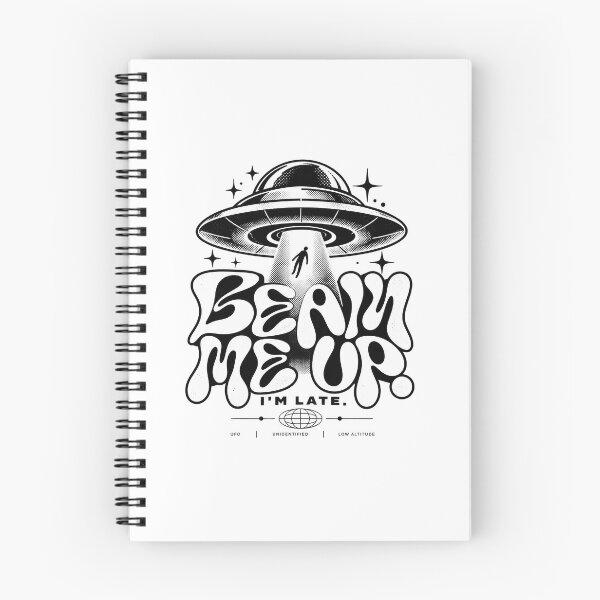 Item preview, Beam Me Up I’m Late – Retro UFO Abduction Humor designed and sold by zzz888.