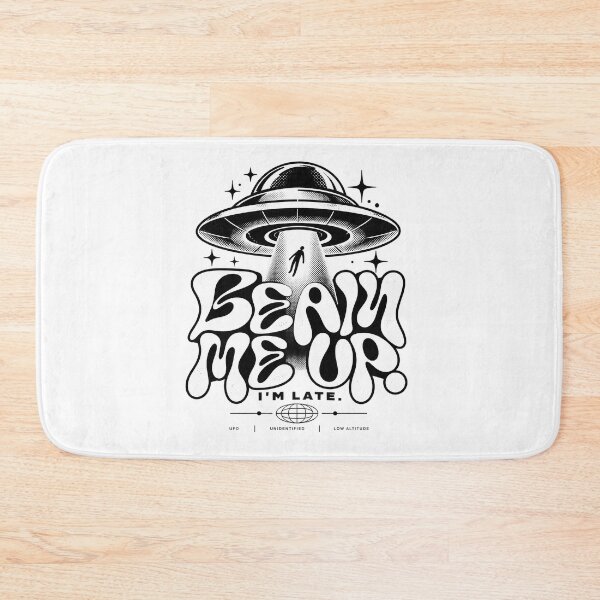 Item preview, Beam Me Up I’m Late – Retro UFO Abduction Humor designed and sold by zzz888.