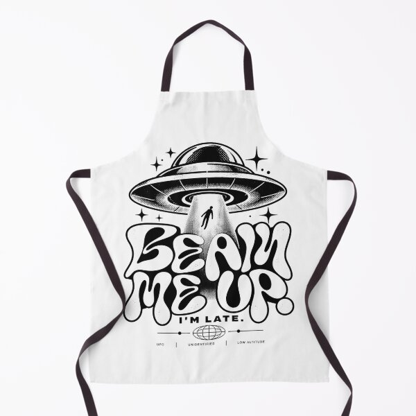 Item preview, Beam Me Up I’m Late – Retro UFO Abduction Humor designed and sold by zzz888.