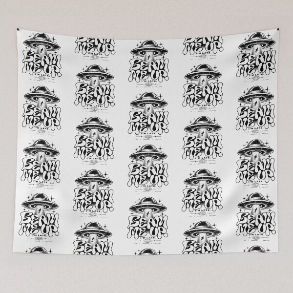 Item preview, Beam Me Up I’m Late – Retro UFO Abduction Humor designed and sold by zzz888.