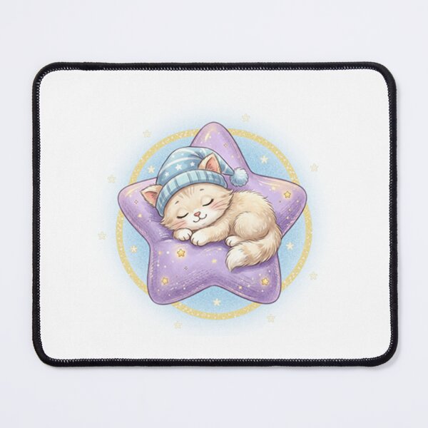 Item preview, Sleeping star kitten – gentle dream night designed and sold by Herzbaumatelier.