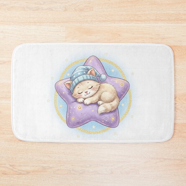 Item preview, Sleeping star kitten – gentle dream night designed and sold by Herzbaumatelier.
