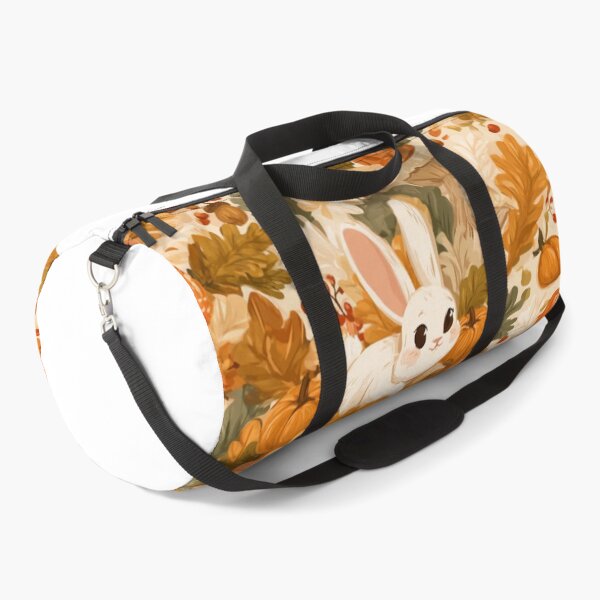 Item preview, Cute Bunny Autumn Fall Leaves Pumpkin Pattern designed and sold by NicolasGlowArt.