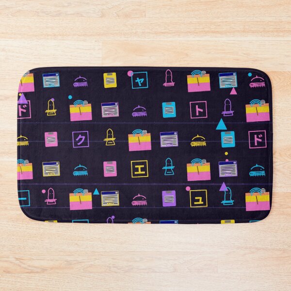 Item preview, Vaporwave 90s OS Desktop Japanese Katakana Micro Icon Seamless Pattern designed and sold by KungPowUnicorn.