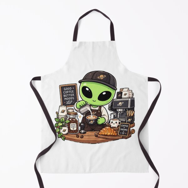 Item preview, Cute Kawaii Alien Barista | Coffee Lover & Good Vibes designed and sold by fedetrev.