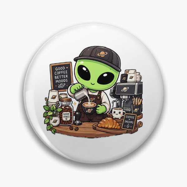 Item preview, Cute Kawaii Alien Barista | Coffee Lover & Good Vibes designed and sold by fedetrev.