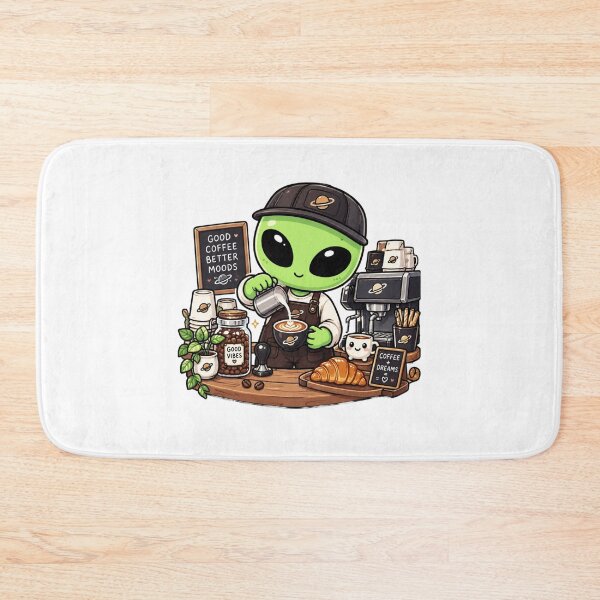 Item preview, Cute Kawaii Alien Barista | Coffee Lover & Good Vibes designed and sold by fedetrev.