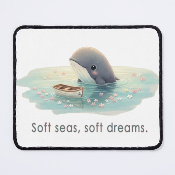 Item preview, Soft Seas – Dreaming Whale in a Sea of Flowers designed and sold by Herzbaumatelier.