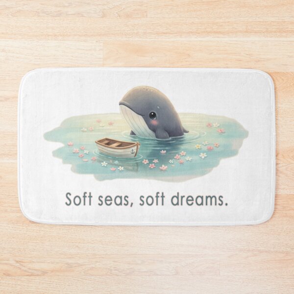 Item preview, Soft Seas – Dreaming Whale in a Sea of Flowers designed and sold by Herzbaumatelier.