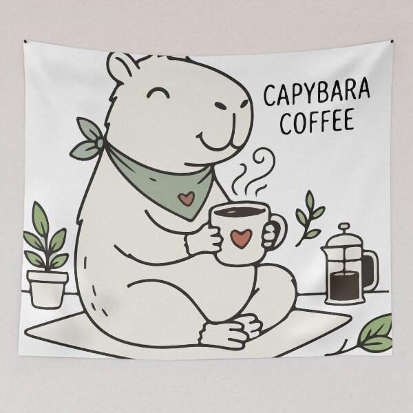 Item preview, Amante del café capibara - Un animalito adorable tomando café. designed and sold by Brexmore3.