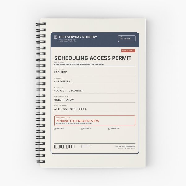 Item preview, Scheduling Access Permit — Planner Person designed and sold by THE EVERYDAY REGISTRY.