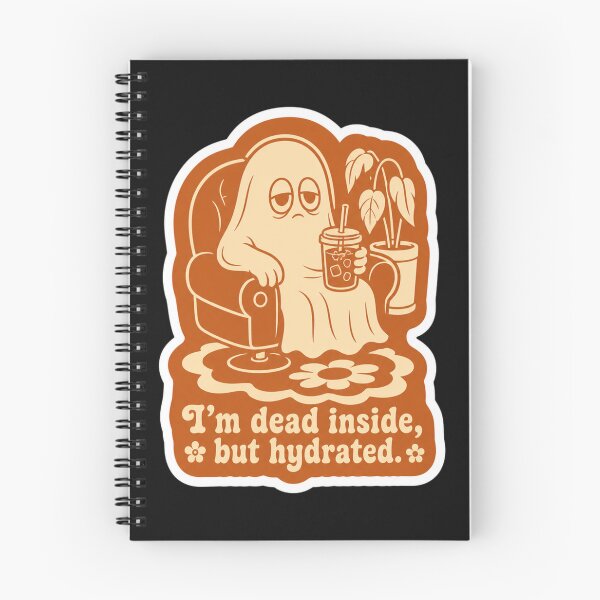 Item preview, Dead Inside But Hydrated | Sad Retro Ghost Coffee Sticker designed and sold by Vision Crafted.