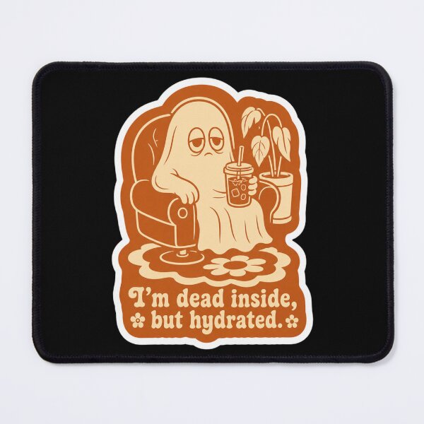 Item preview, Dead Inside But Hydrated | Sad Retro Ghost Coffee Sticker designed and sold by Vision Crafted.