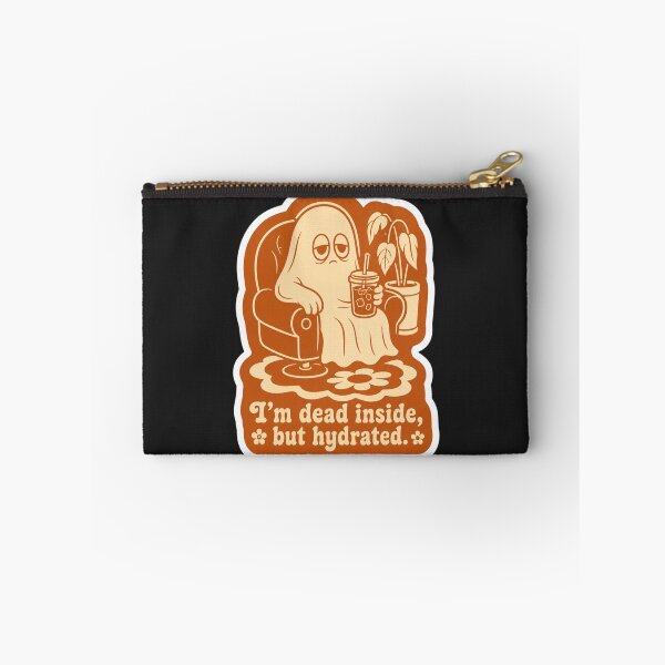 Item preview, Dead Inside But Hydrated | Sad Retro Ghost Coffee Sticker designed and sold by Vision Crafted.