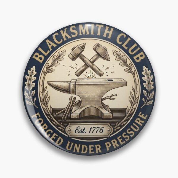 Item preview, Blacksmith Club Forged Under Pressure Heritage Badge designed and sold by CalmCapy Co.