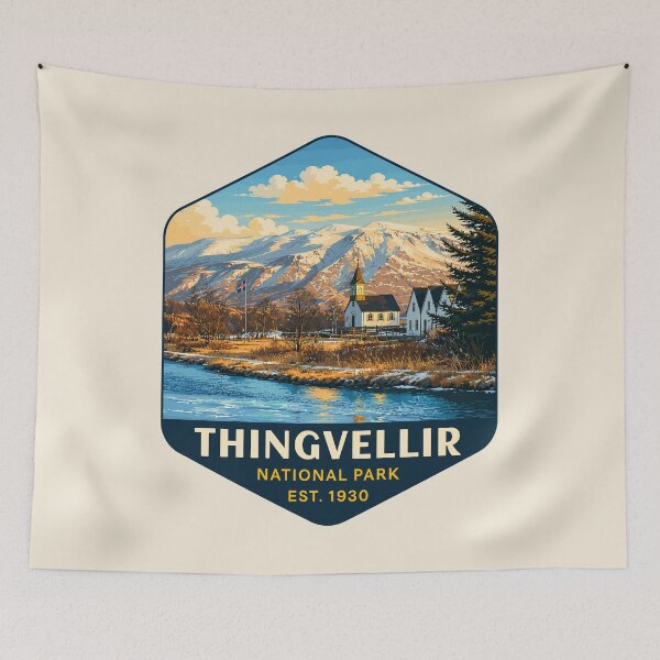 Item preview, Thingvellir National Park Iceland – Vintage Nordic Wilderness Adventure designed and sold by Gideon Emmerich.