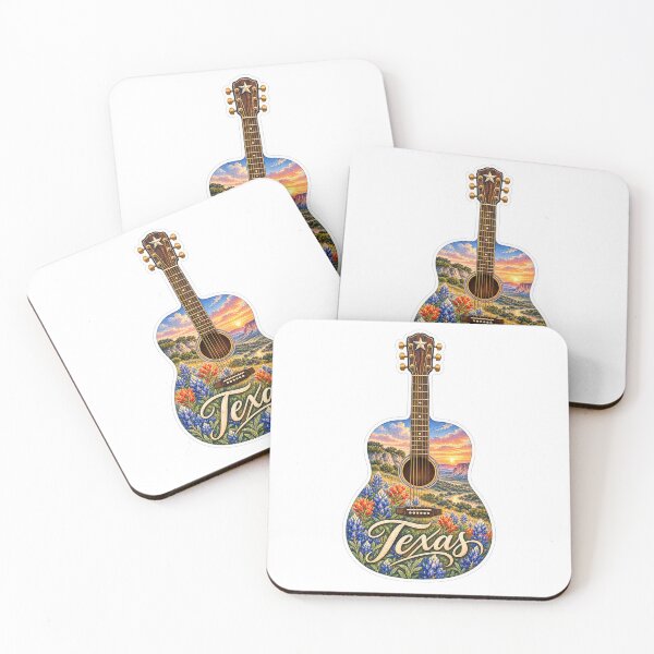 Item preview, Texas Bluebonnet Sunset Guitar designed and sold by Whimspired By Paxx.