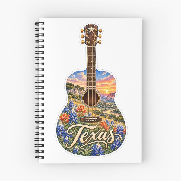 Item preview, Texas Bluebonnet Sunset Guitar designed and sold by Whimspired By Paxx.