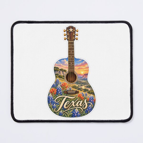 Item preview, Texas Bluebonnet Sunset Guitar designed and sold by Whimspired By Paxx.