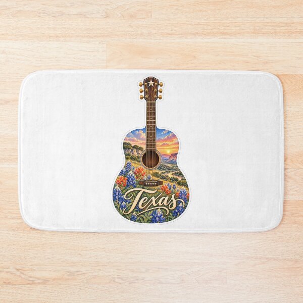 Item preview, Texas Bluebonnet Sunset Guitar designed and sold by Whimspired By Paxx.