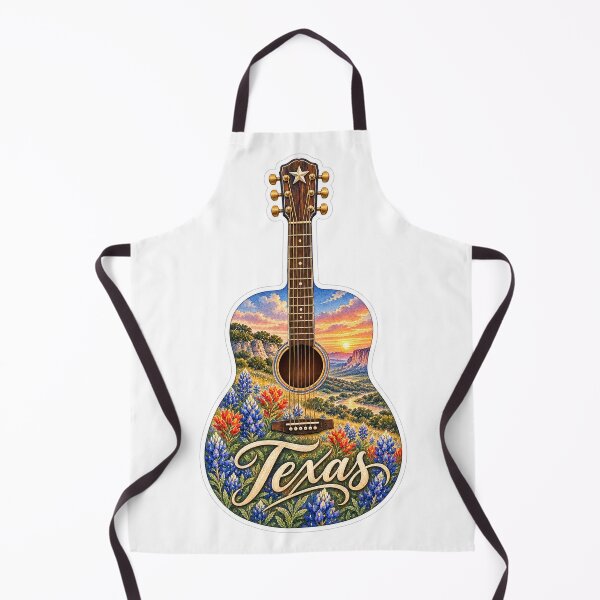 Item preview, Texas Bluebonnet Sunset Guitar designed and sold by Whimspired By Paxx.