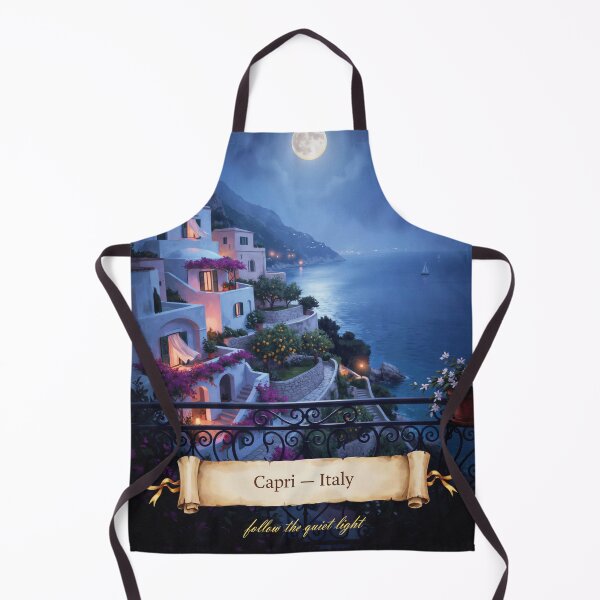 Item preview, Capri Moonlit Balcony Streetscape — Romantic Mediterranean Night Art designed and sold by stickercuffs.