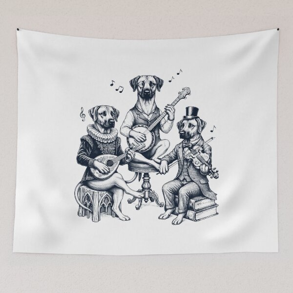 Item preview, Vintage Rhodesian Ridgeback Music Instrument Dog Lover designed and sold by dian-rody-crest.