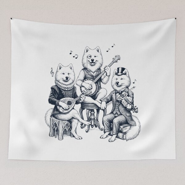 Item preview, Vintage Samoyed Music Instrument Dog Lover designed and sold by dian-rody-crest.