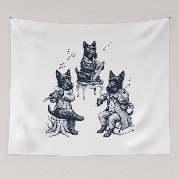 Item preview, Vintage Scottish Terrier Music Instrument Dog Lover designed and sold by dian-rody-crest.