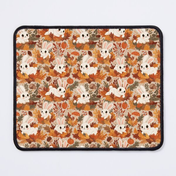 Item preview, Kawaii Bunny Rabbit Fall Leaves Autumn Pattern designed and sold by NicolasGlowArt.
